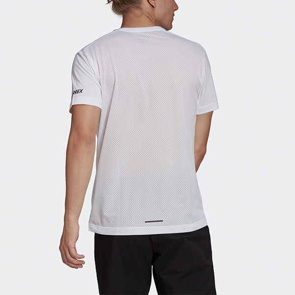 Футболка Men's adidas Contrasting Colors Alphabet Printing Round Neck Short Sleeve White Recycled Polyester T-Shirt, белый — фото 3