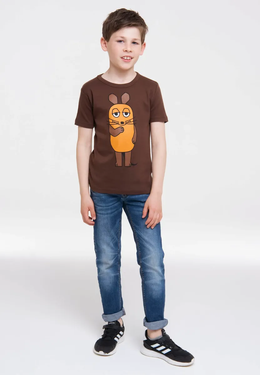 

Logoshirt Футболка "Мышь" с лицензионным оригинальным дизайном, коричневый