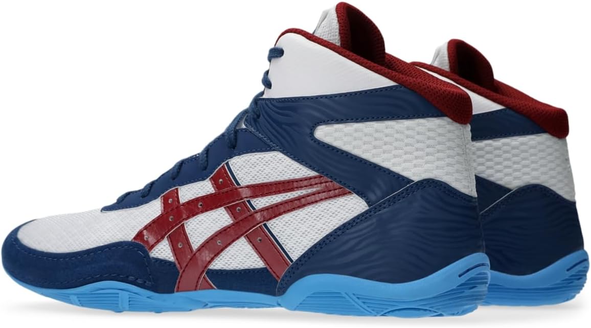 Мужские борцовские кроссовки Asics Matflex 7, белый/красный — фото 3