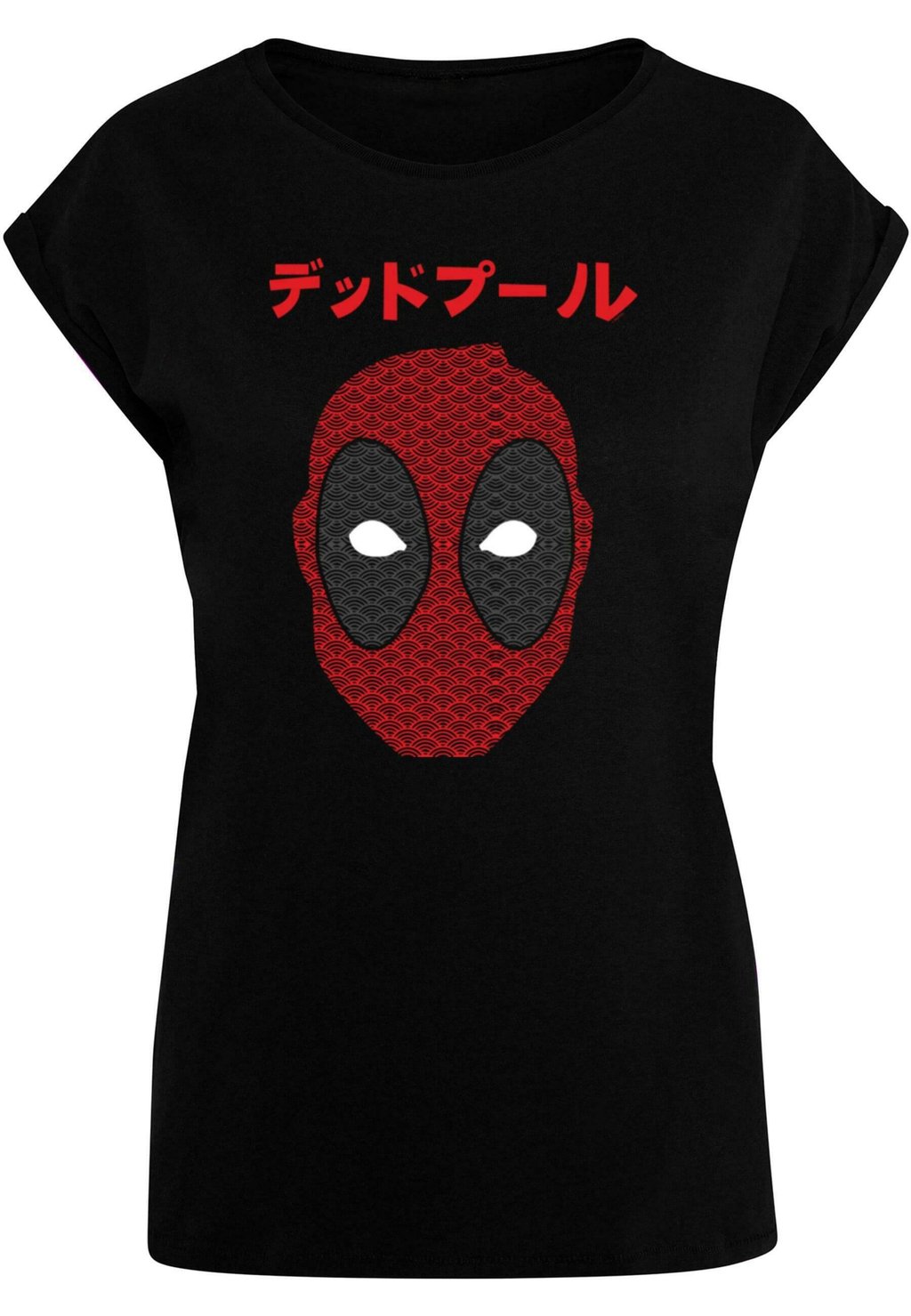 

Футболка с принтом DEADPOOL JAPANESE SEIGAIHA HEAD ABSOLUTE CULT, черный