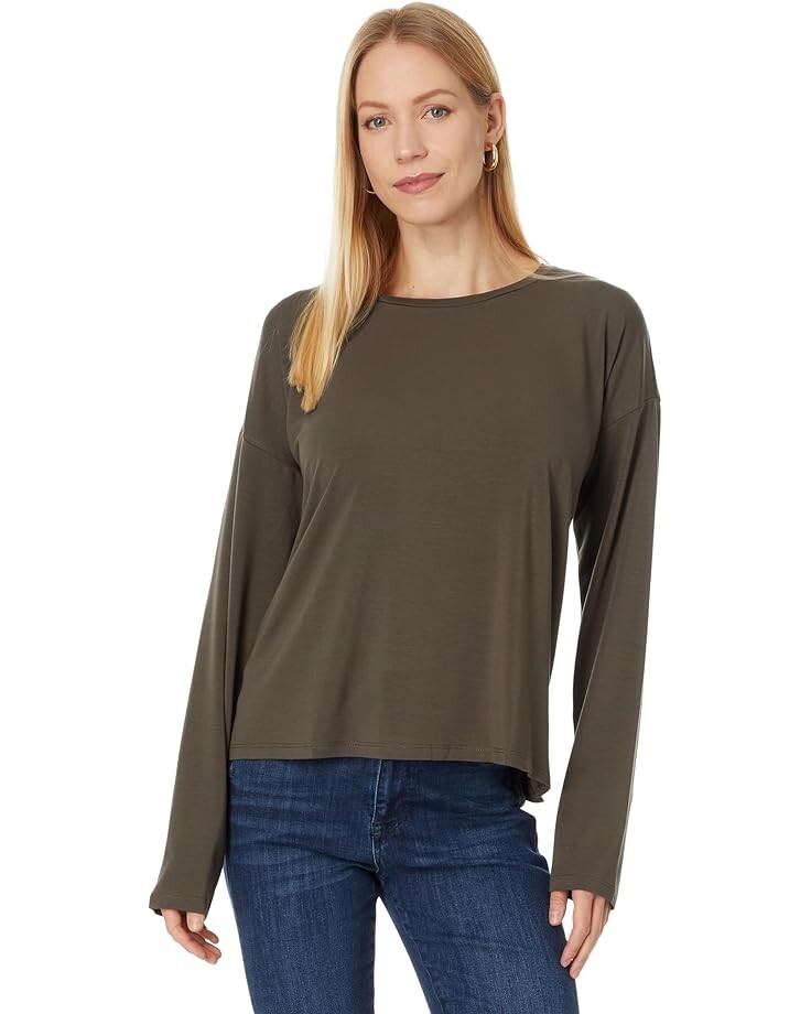 

Топ Eileen Fisher Crew Neck Box Top, цвет Wren