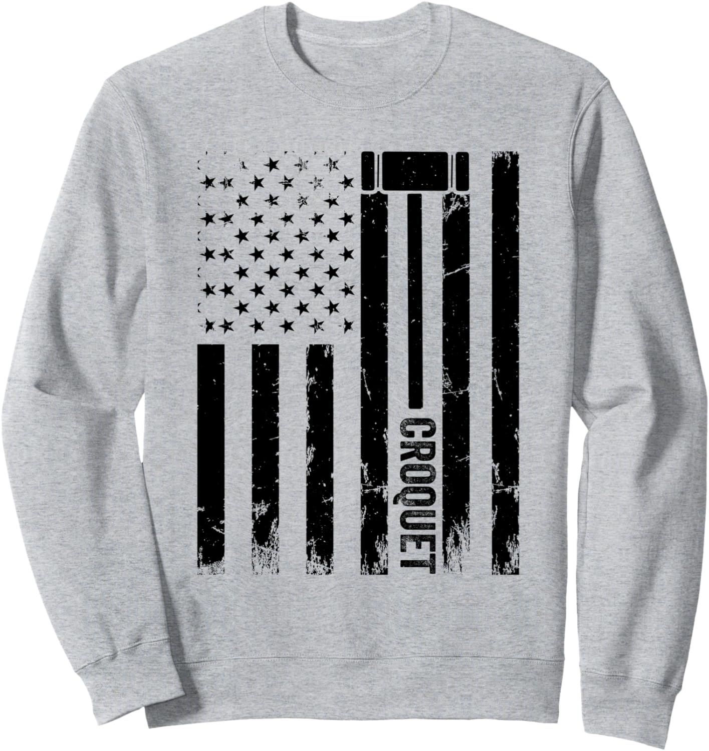 

Толстовка с изображением американского флага для игрока в крокет Croquet Designs, серый