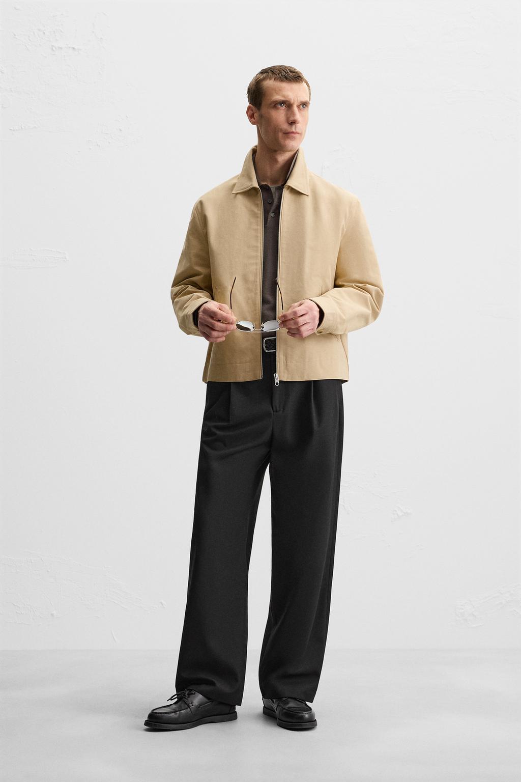 

Куртка с переплетенными швами ZARA, цвет Mid-camel