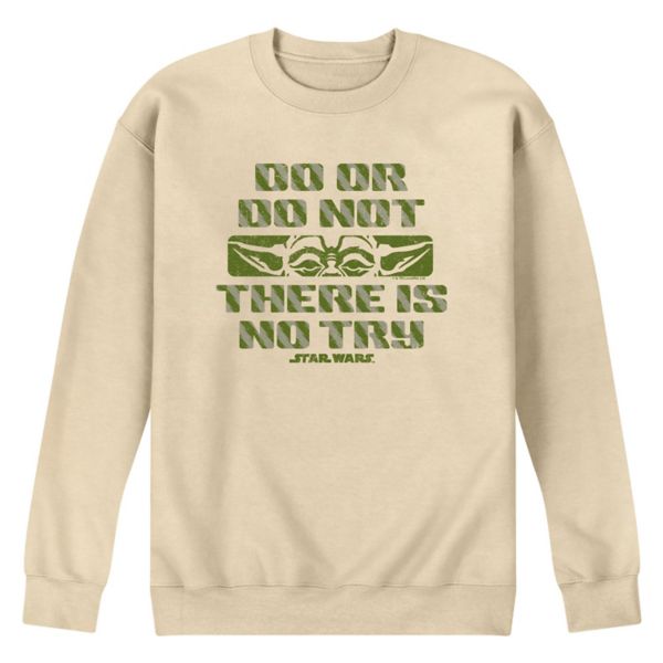 

Мужская флисовая толстовка Yoda Do или Do Not There's No Try Crew Star Wars, бежевый