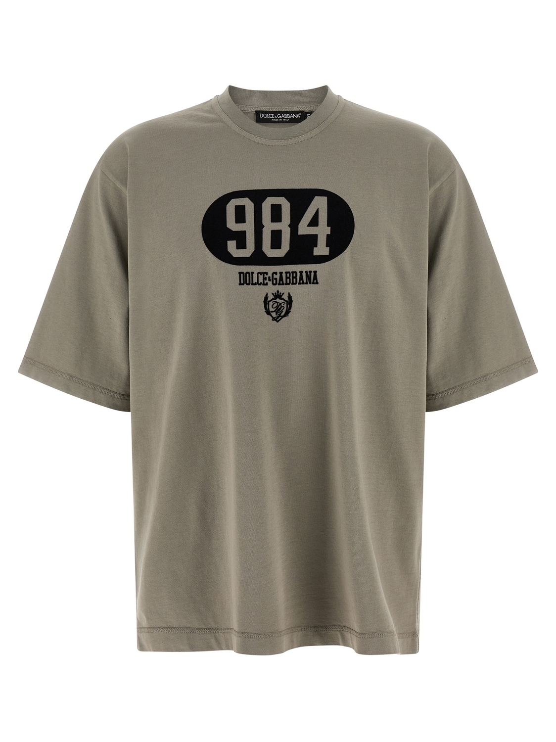 

Футболка с флокированным принтом DOLCE & GABBANA, серый