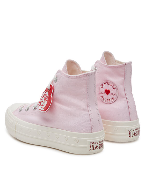 Тканевые кроссовки Chuck Taylor All Star Lift Platform Hearts A13652C Converse, розовый — фото 3