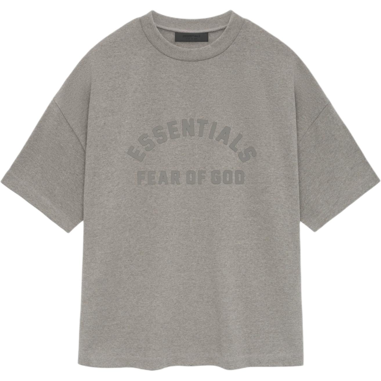 Футболка из хлопка с логотипом Fear Of God Essentials, heather серый — фото 3