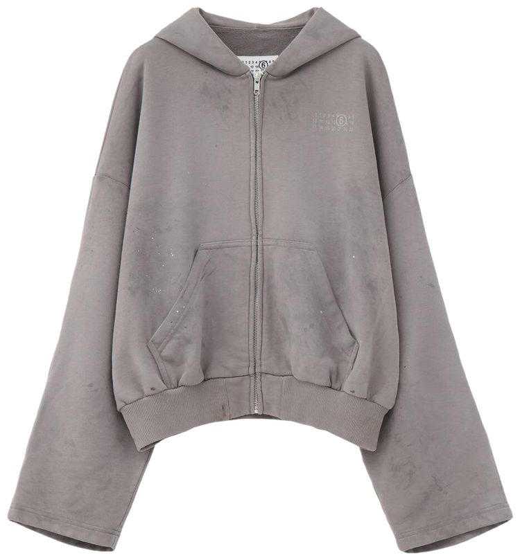 

Худи MM6 Maison Margiela Cropped Zip-Up Hoodie 'Taupe', желто-коричневый