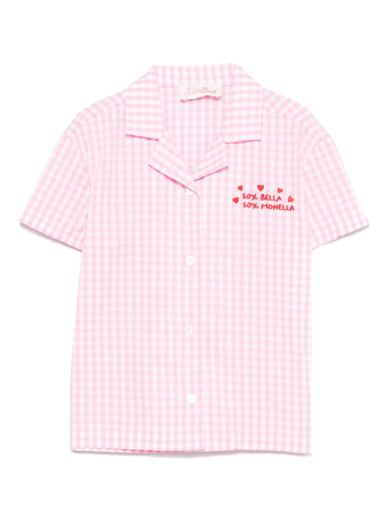 

Поплиновая рубашка MC2 Saint Barth Kids, розовый