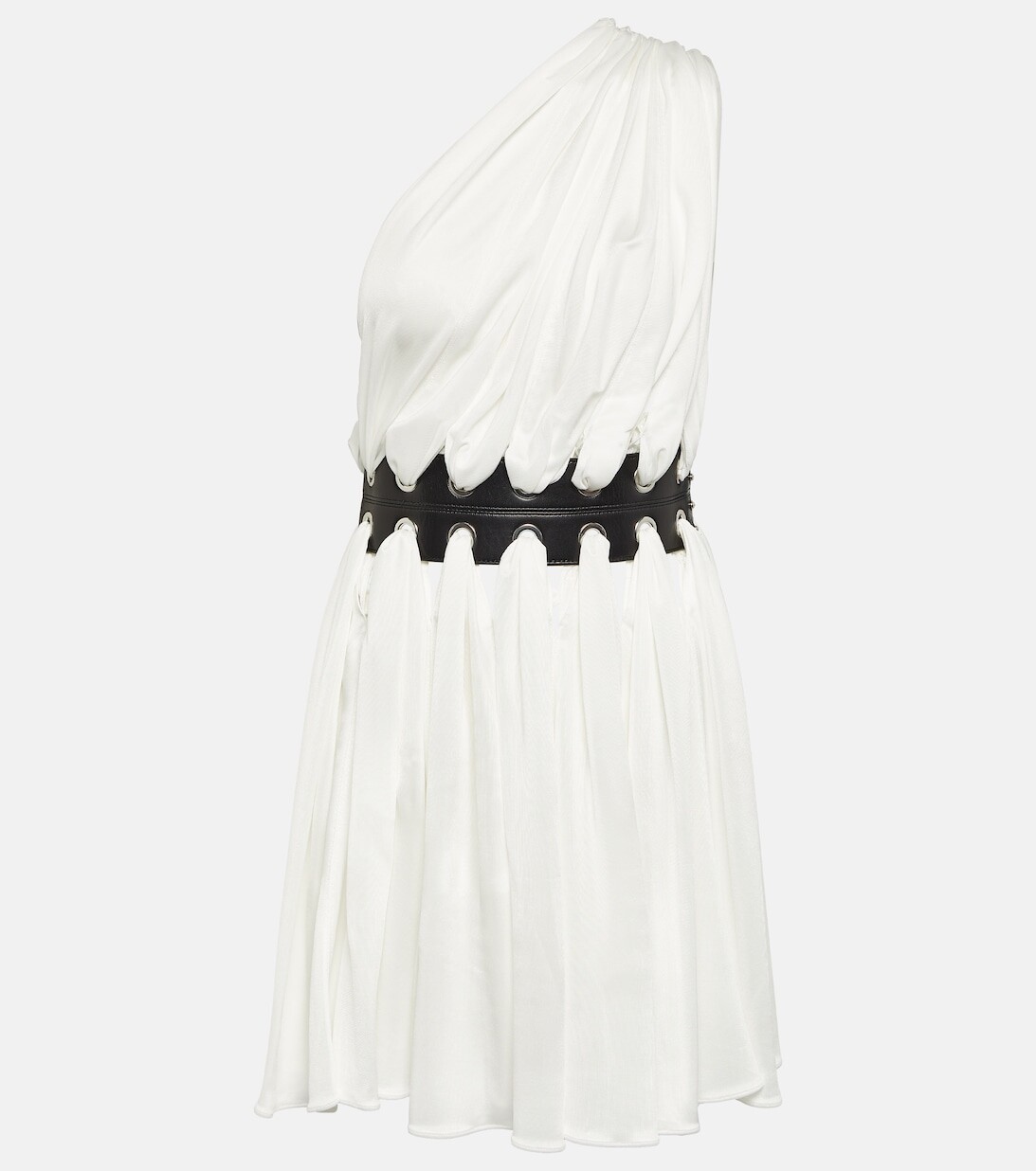 

Мини-платье с кожаной отделкой ALAÏA, белый