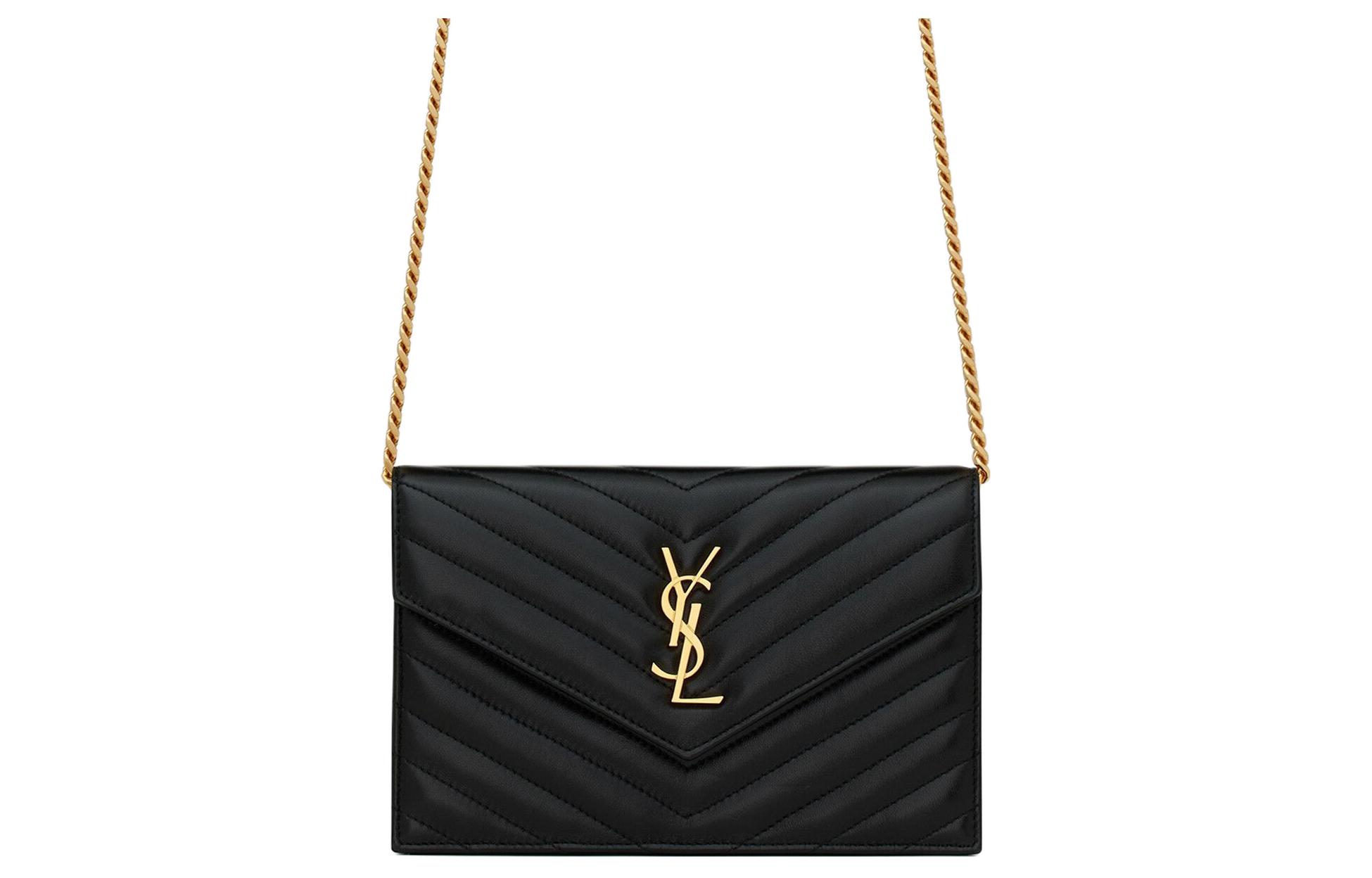 

SAINT LAURENT Кроссбоди CASSANDRE из овчины, маленькая женская сумка через плечо черная