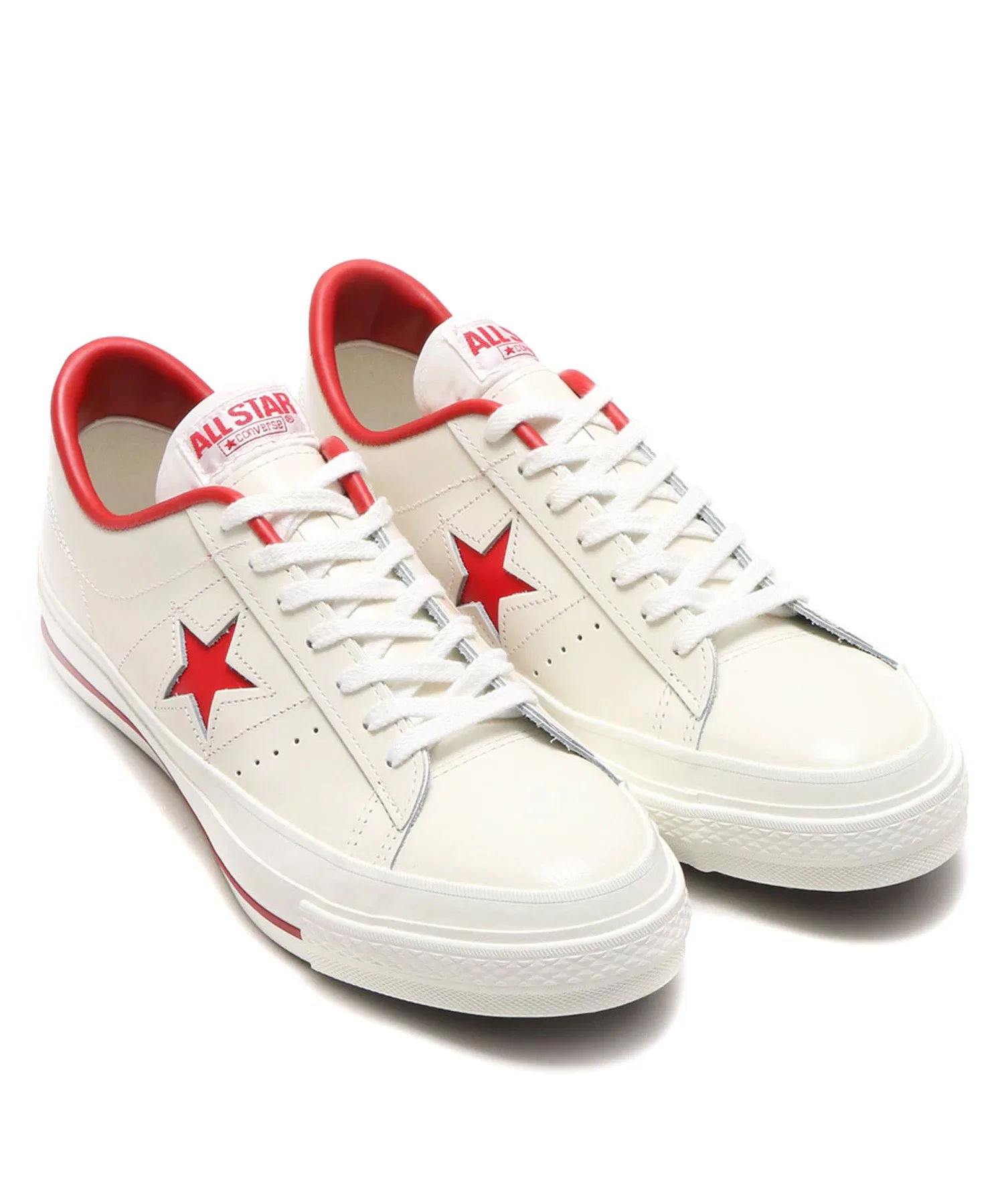 Унисекс кожаные кроссовки CONVERSE One Star Japan (белый/красный)