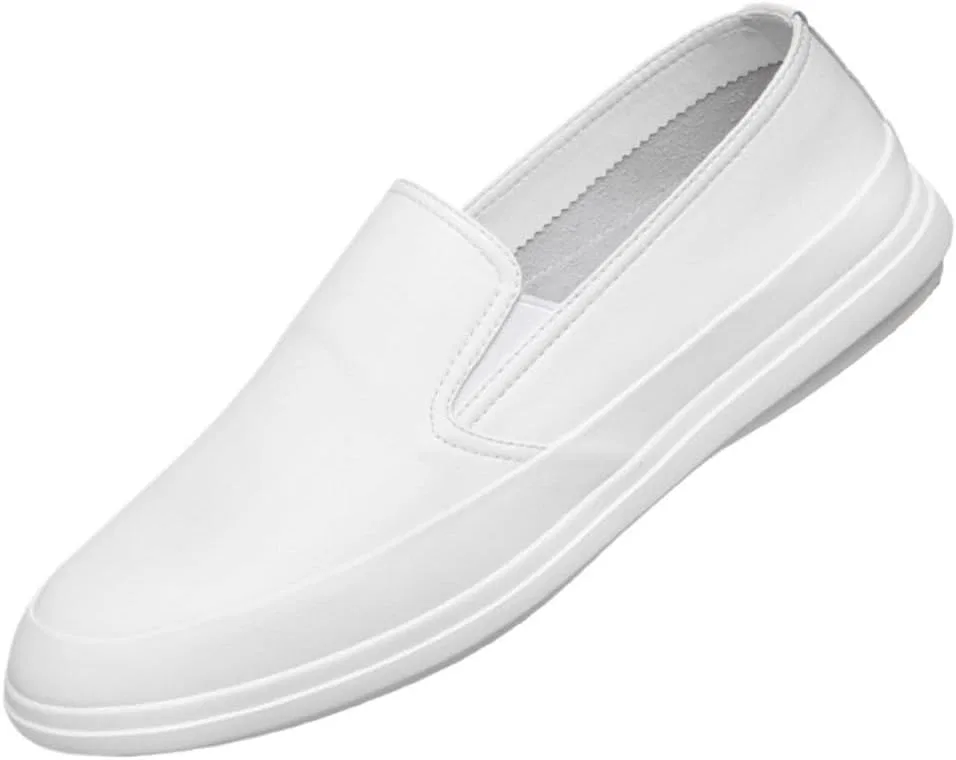 Лоферы мужские белые, Vegan Leather, Slip On, Vintage Tuxedo Style, белый UOPYNE