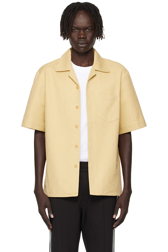 

Рубашка с коротким рукавом и монограммой Casablanca, бежевый