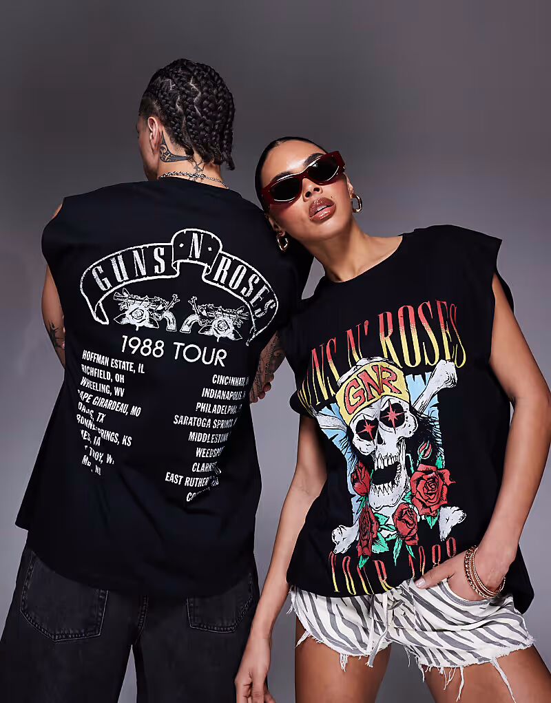 

Топ унисекс свободного покроя ASOS DESIGN черного цвета с принтом Guns N Roses