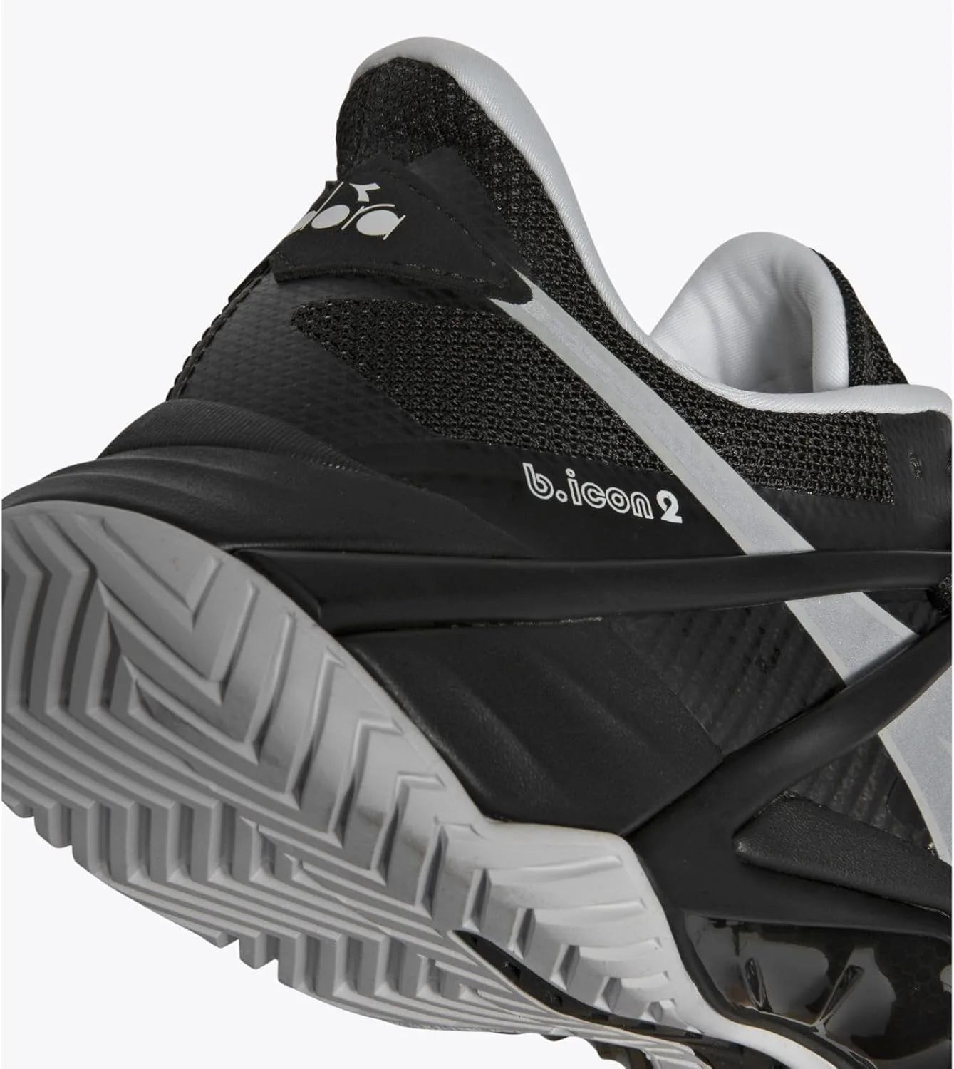Мужские теннисные кроссовки B.Icon 2 для любых типов покрытия Diadora, черный/серебристый/белый — фото 4