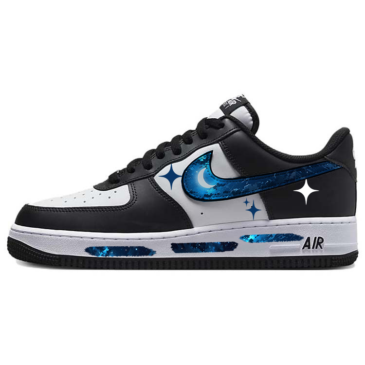 

Nike Кроссовки Air Force 1 Dark Blue Aqua Starry Sky с низким верхом и амортизацией для скейтбординга, мужские, черные