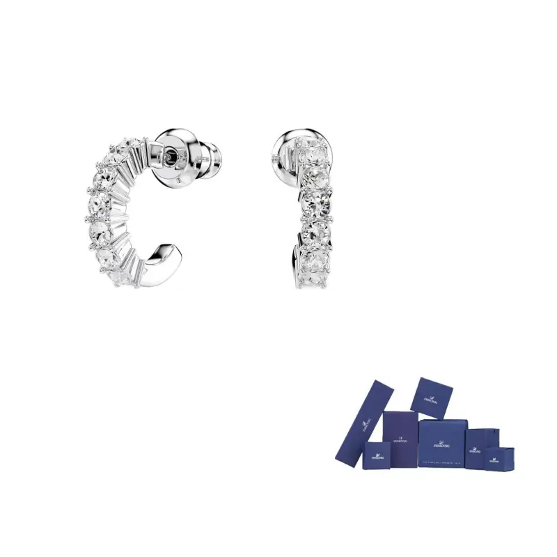 

Swarovski Родированные серьги с искусственными кристаллами для женщин серебристого цвета