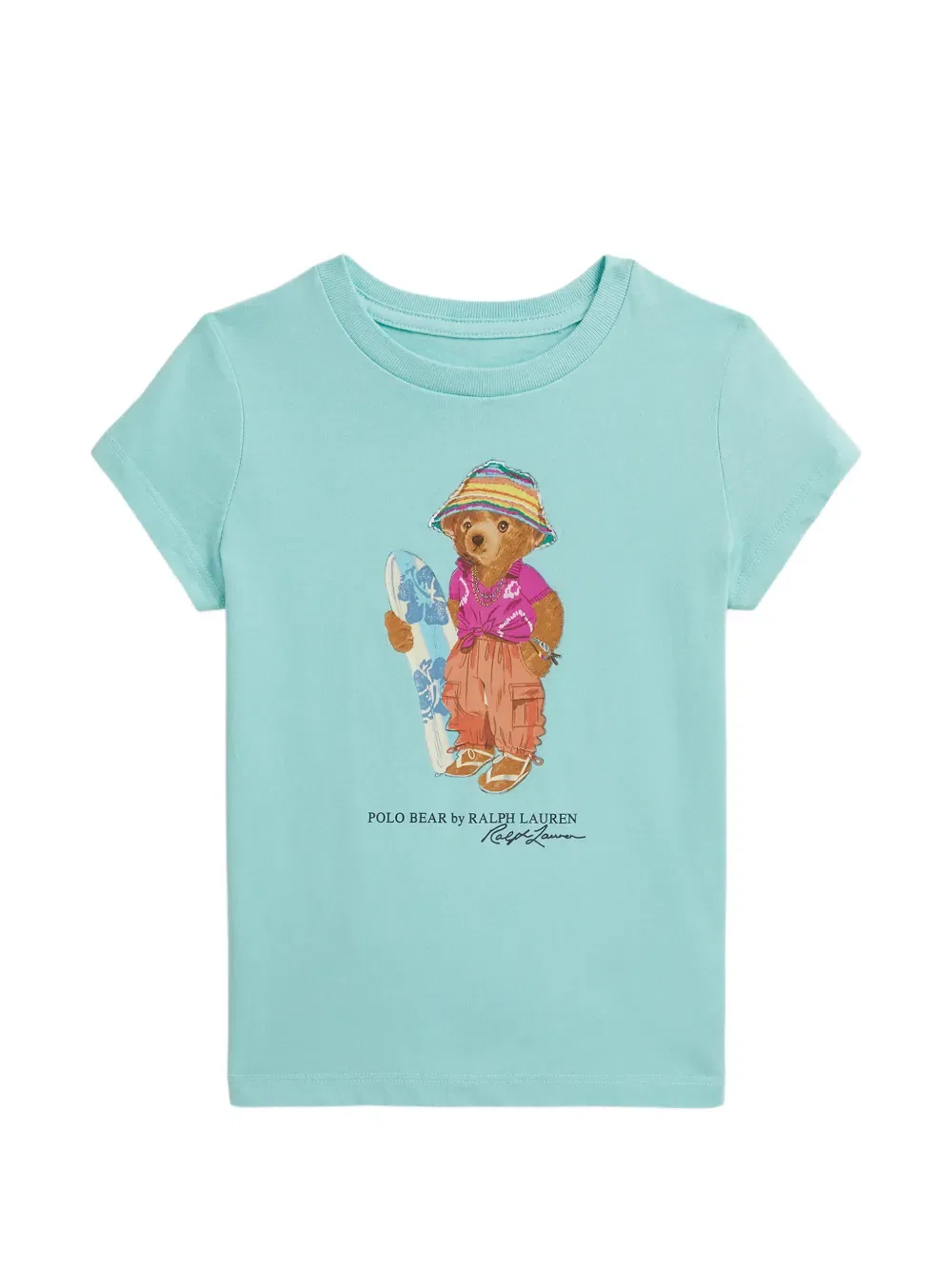 Хлопковая футболка с принтом Polo Ralph Lauren Kids, синий