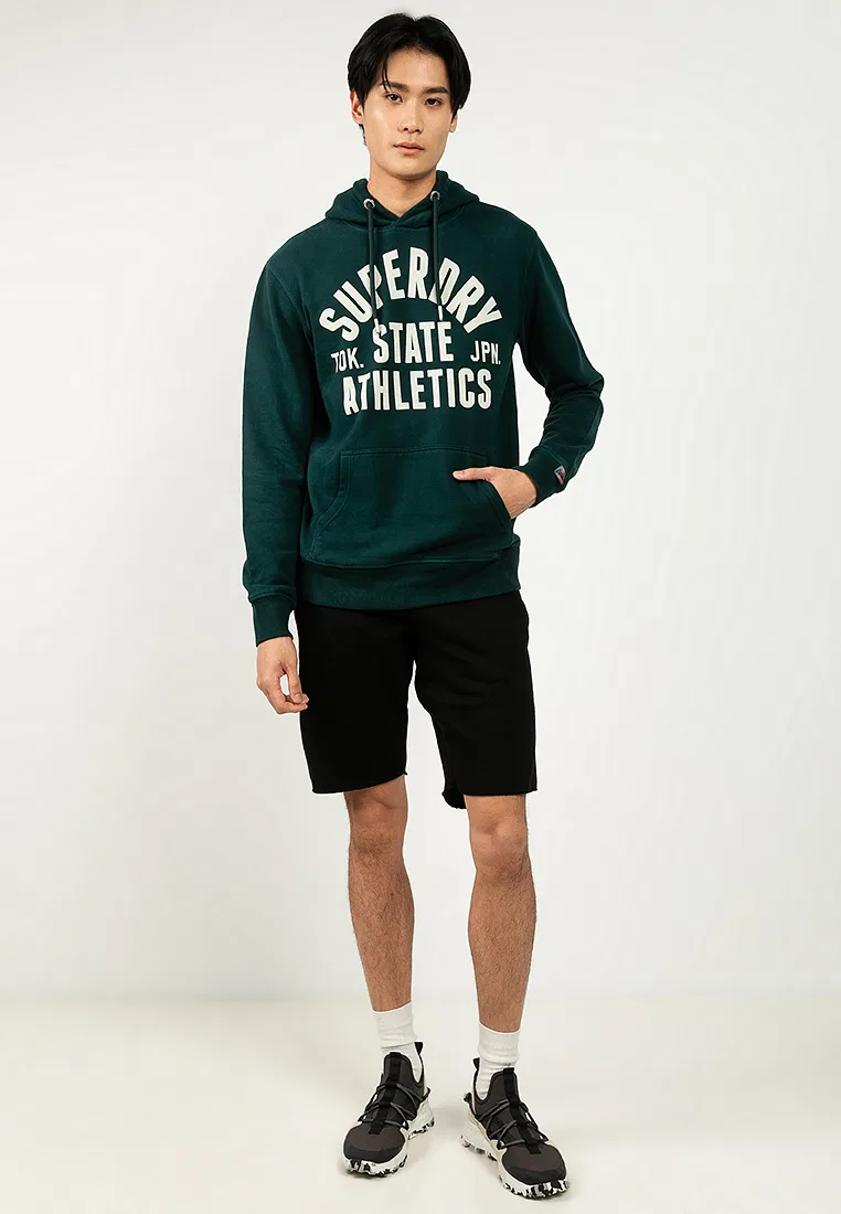 Толстовка с капюшоном, Athletic Essentials, мужская Superdry, зеленый — фото 4