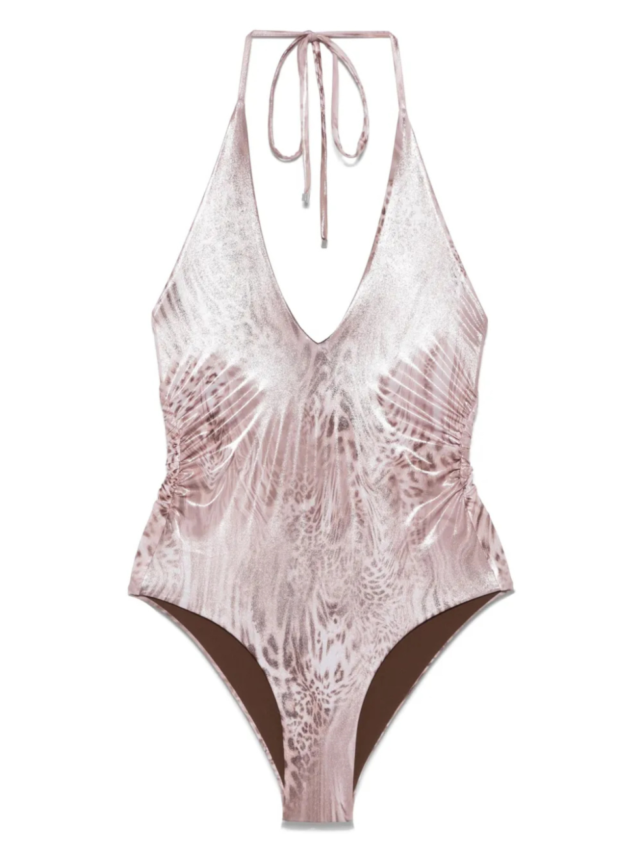 

Купальник с леопардовым принтом Blumarine, коричневый