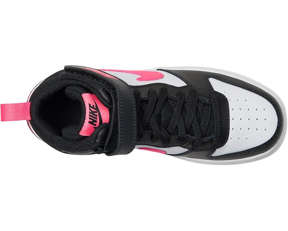 Кроссовки Nike Kids Court Borough Mid 2, цвет Black/Sunset Pulse/White — фото 2