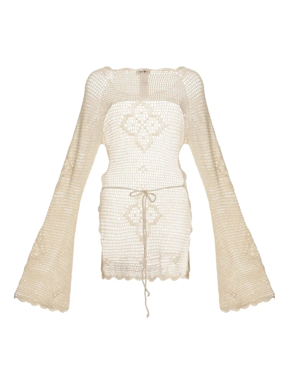 

Топ Boh в технике кроше с рукавами колокол Agua Bendita, белый