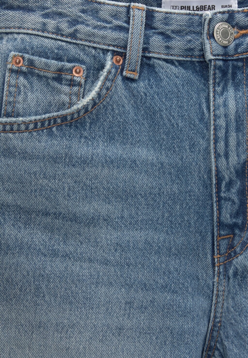 

Джинсовые шорты HIGH-WAIST, BERMUDA PULL&BEAR, цвет Blue Denim