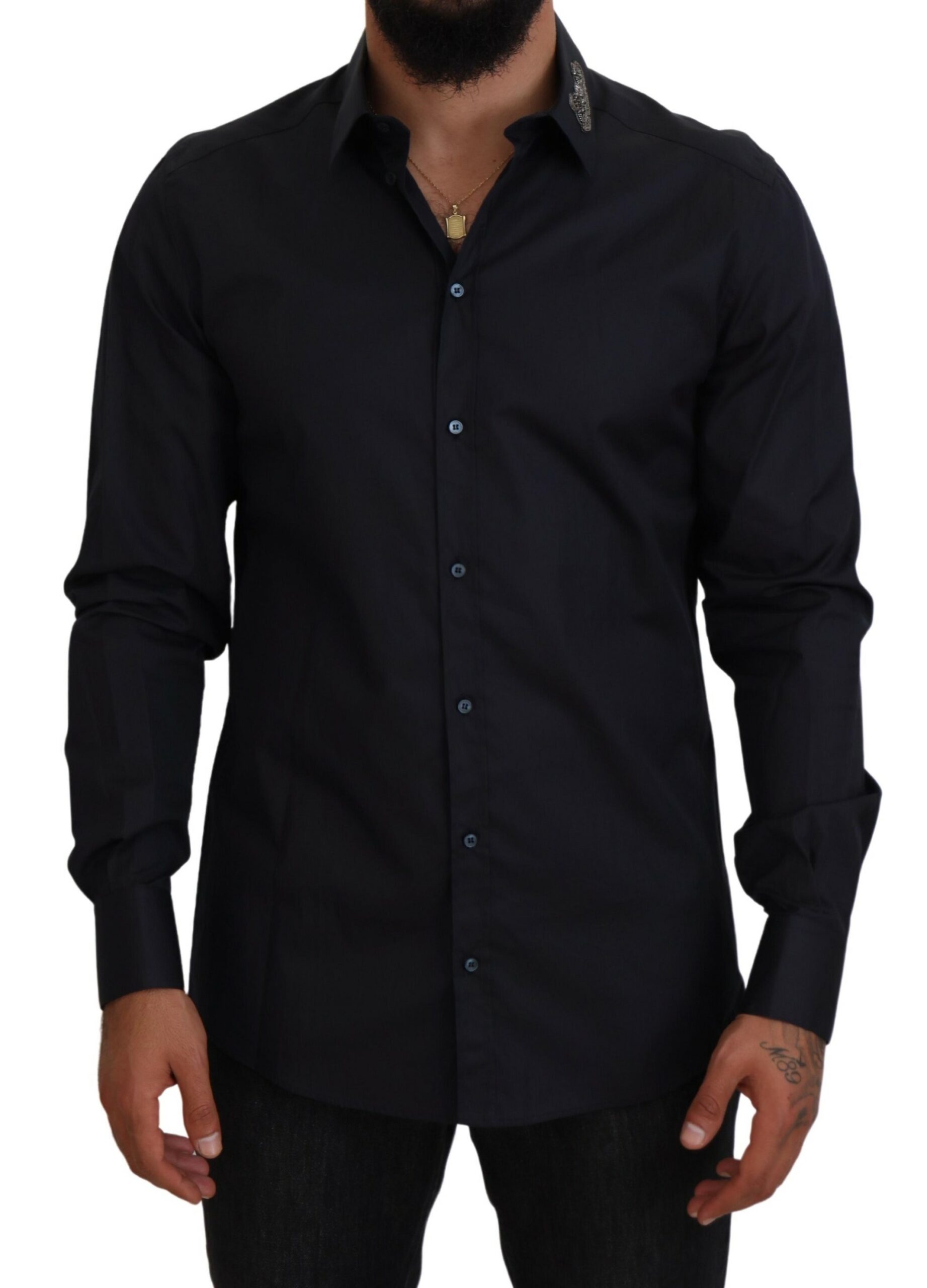 

Элегантная дизайнерская рубашка Azure Slim Fit Dolce & Gabbana, синий