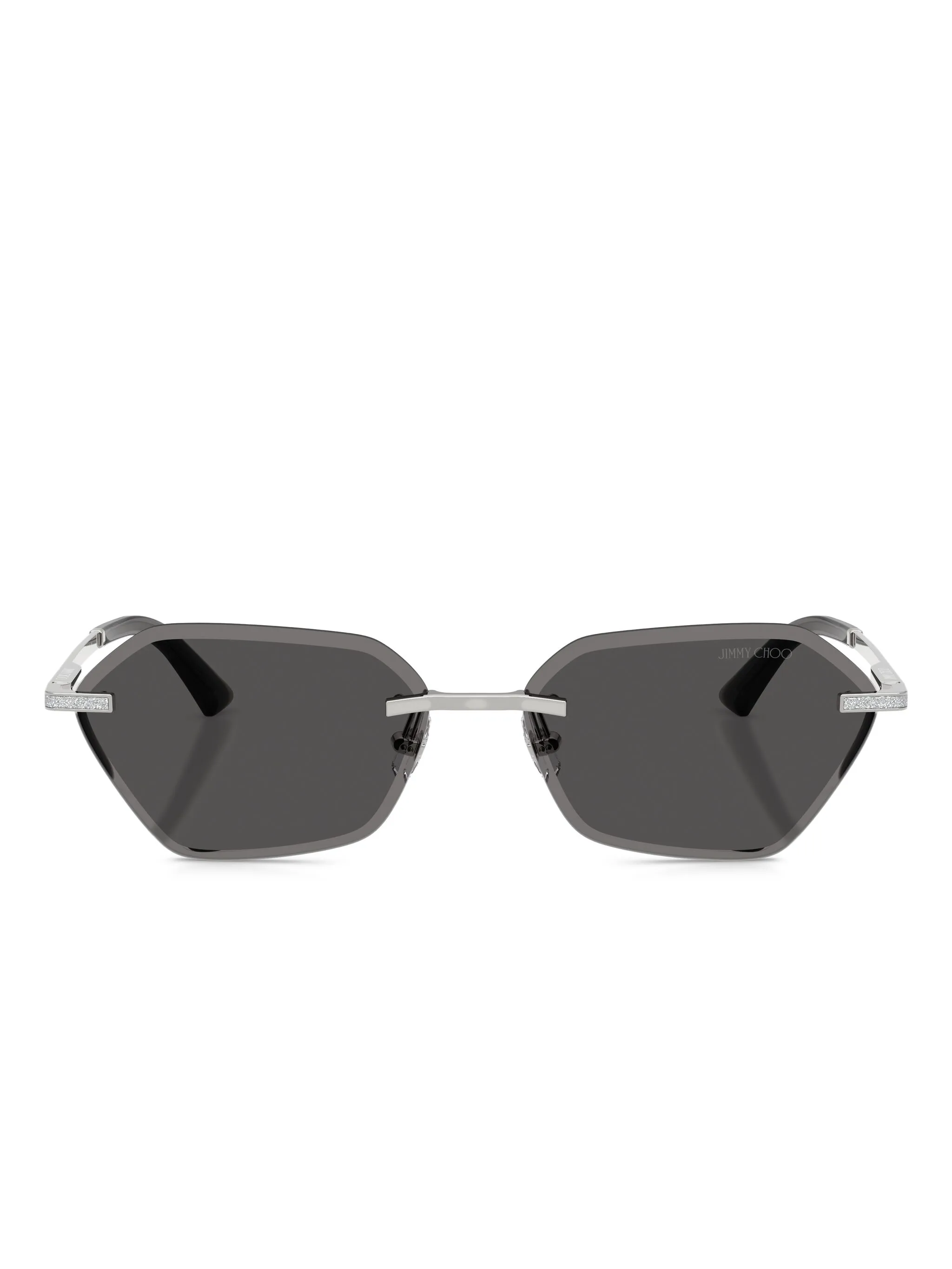 

Солнцезащитные очки в геометричной оправе с блестками Jimmy Choo Eyewear, серебристый
