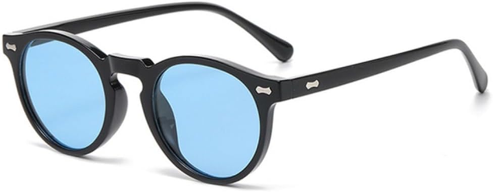 

Солнцезащитные очки LVTFCO Retro круглые поляризованные женские модные с заклепками, защита от УФ-излучения UV400, мужские панк темно-зеленые солнцезащитные очки, Black Blue