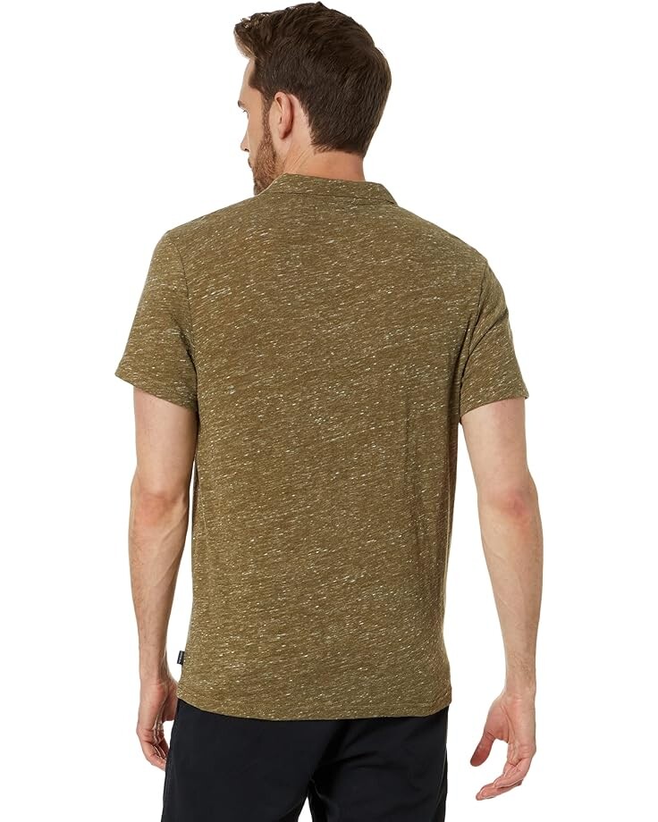 

Поло Lucky Brand Linen Short Sleeve Johnny Collar Polo, цвет Dark Olive