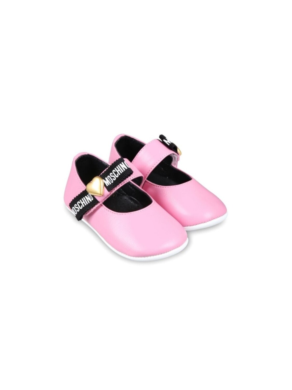 

Кожаные балетки Moschino Kids с бантом, розовый