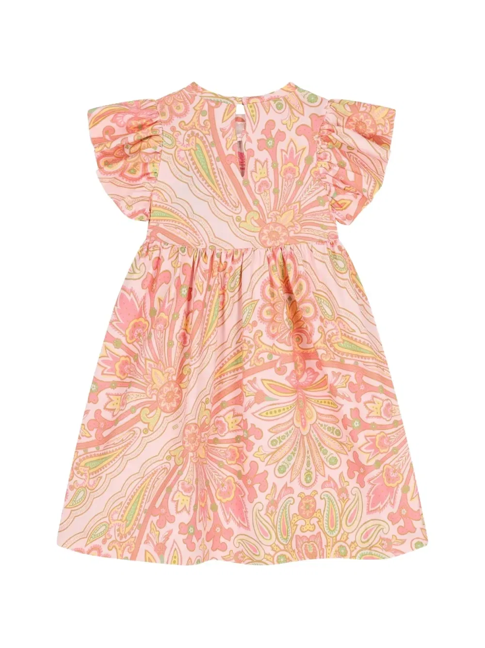 Платье с оборками и узором пейсли Etro Kids, розовый — фото 2