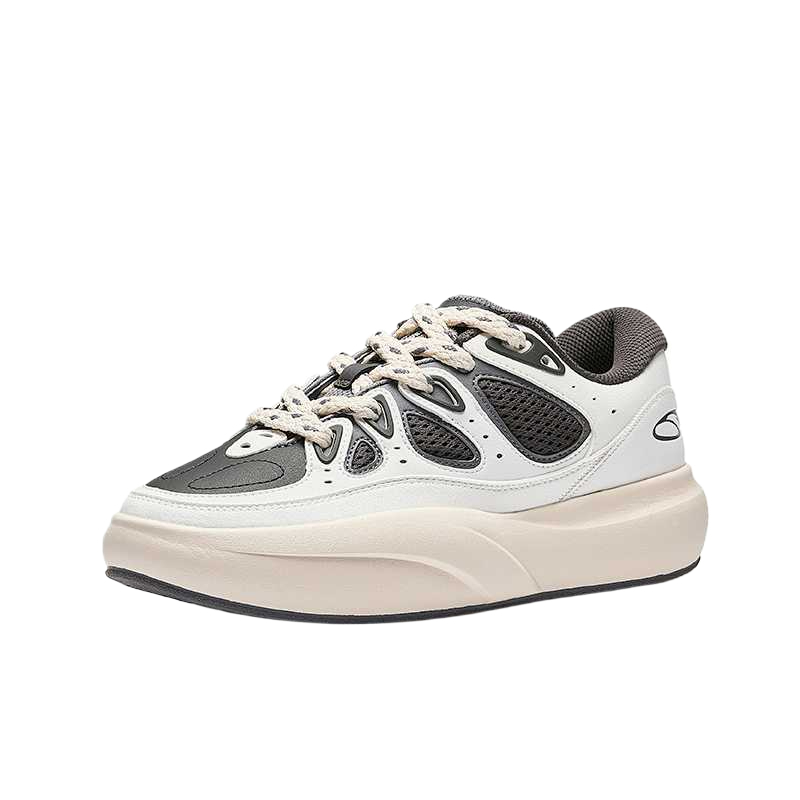 Дышащие и износостойкие мужские скейтерские кеды Low Top ANTA, белый/Charcoal серый/Plain серый — фото 3