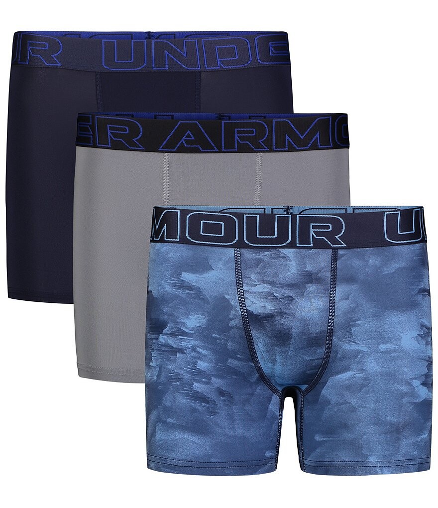 

Набор трусов-боксеров с принтом Under Armour Little/Big Boys 4–20 Performance Tech, 3 упаковки, синий
