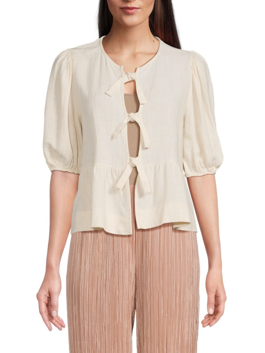 

Блузка с завязкой спереди Renee C., цвет Linen