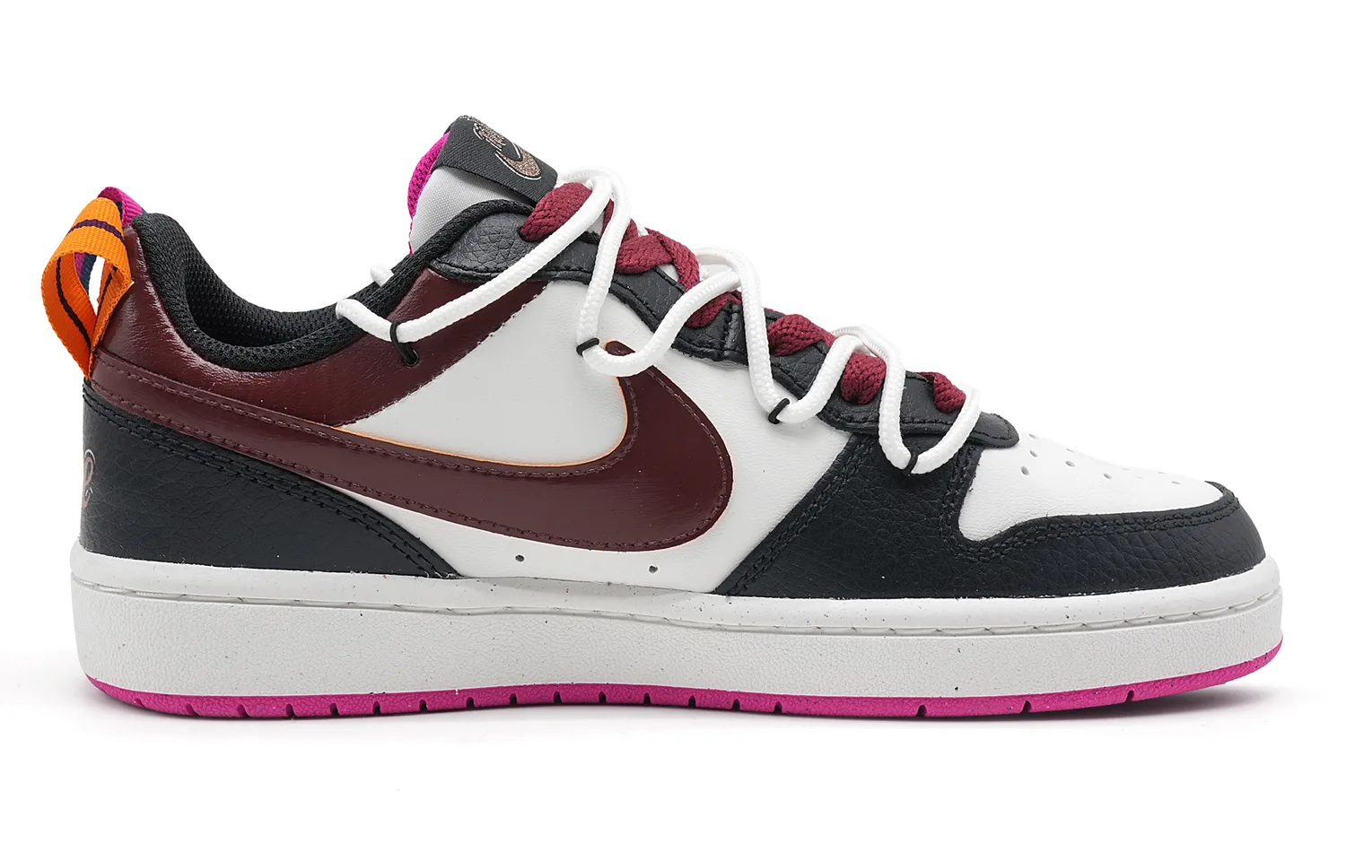 Nike Кроссовки для скейтбординга Court Borough Twilight Red Secret Abrasion Resistant для детей и подростков, черно-красные — фото 4