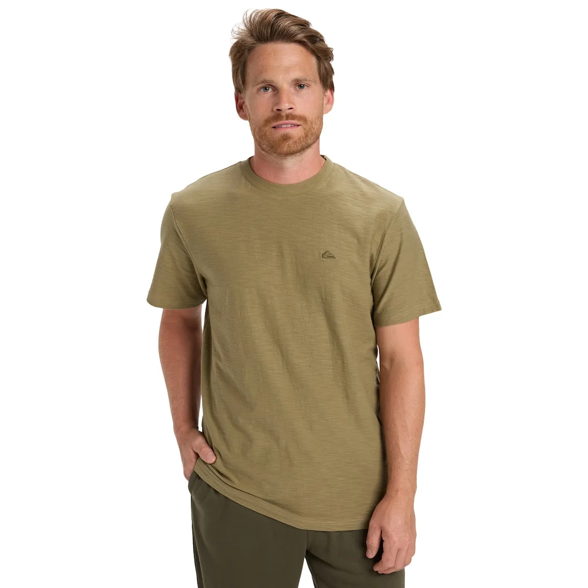 

Мужская футболка Slub с круглым вырезом Quiksilver, оливковый зеленый