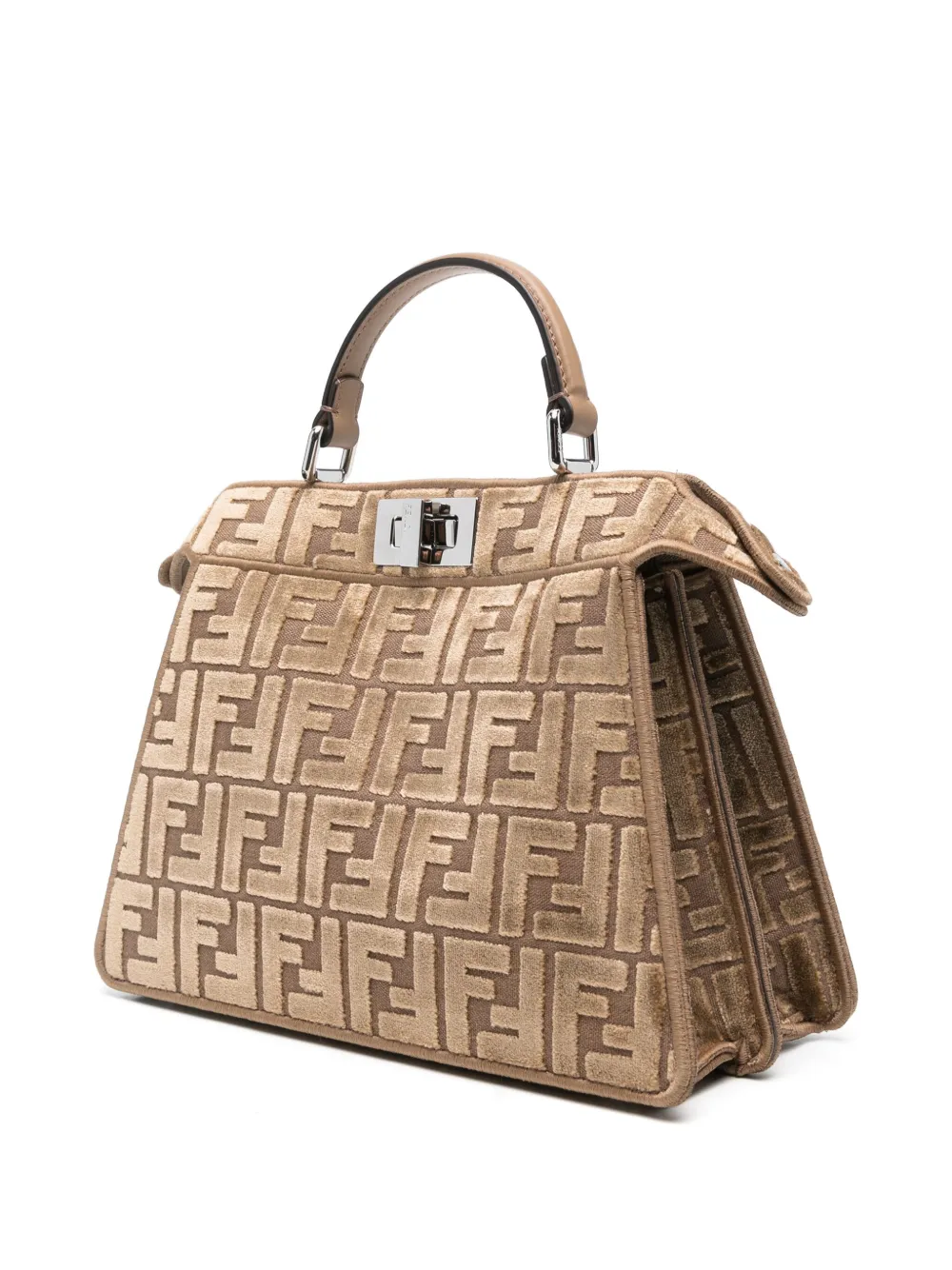 Маленькая сумка-тоут Peekaboo I See U FENDI, коричневый — фото 3