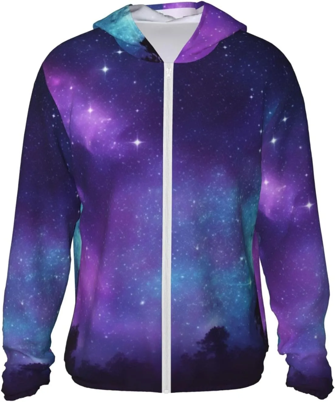 

Мужская толстовка с защитой от солнца UPF 50+ Purple Starry Sky FHEDVBN