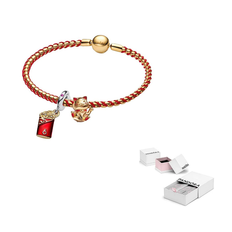 

Pandora Браслет из серебра 925 пробы с кубическим цирконием Unisex Red Gold