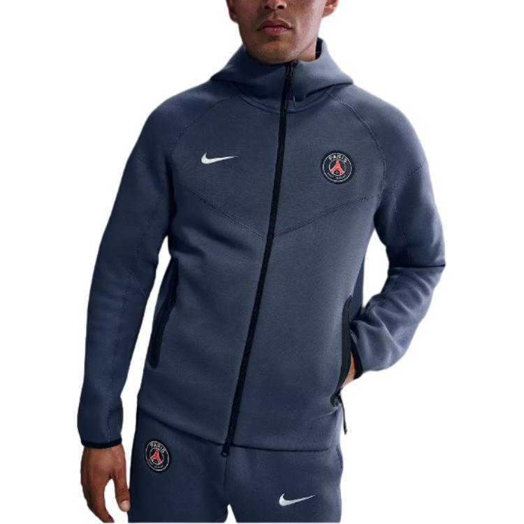 

Пари Сен Жермен Tech Windrunner мужская футбольная флисовая худи с полной молнией Nike, синий