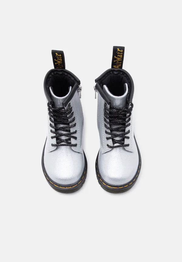 1460 8-луночные ботинки унисекс на шнуровке Dr. Martens, Silver-Coloured/Silver-Coloured Glitter — фото 4