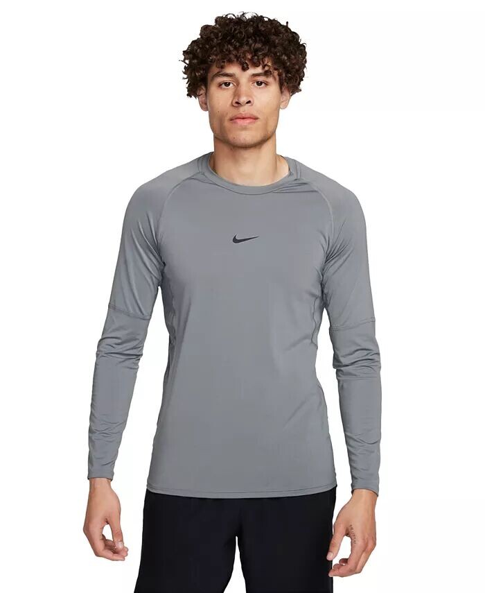 

Мужская футболка Pro Slim-Fit Dri-FIT с длинными рукавами Nike, серый