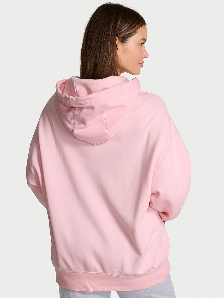 Худи с капюшоном Victoria's Secret Angel Essentials Iconic Fleece Relaxed, светло-розовый — фото 3