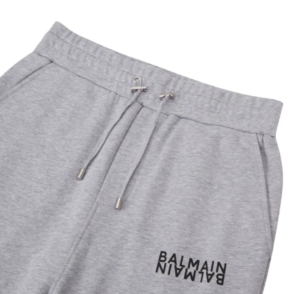 Трикотажные спортивные штаны модель Knitted Sweatpants BALMAIN серые — фото 4