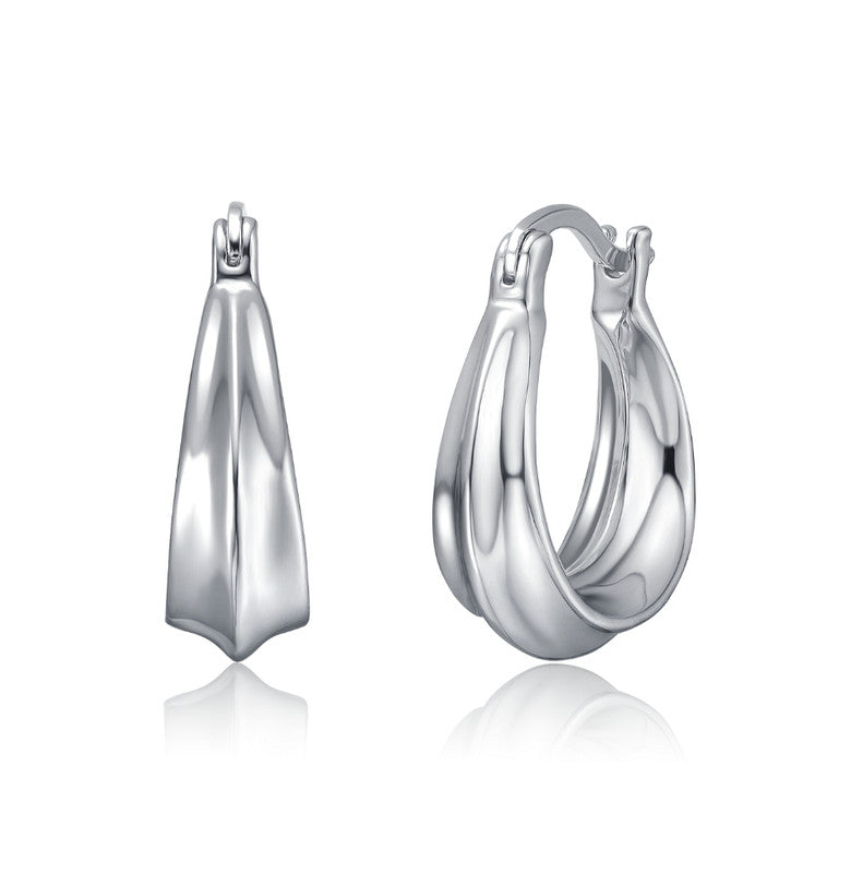 

Скошенные скульптурные продолговатые серьги-кольца Rachel Glauber, белый