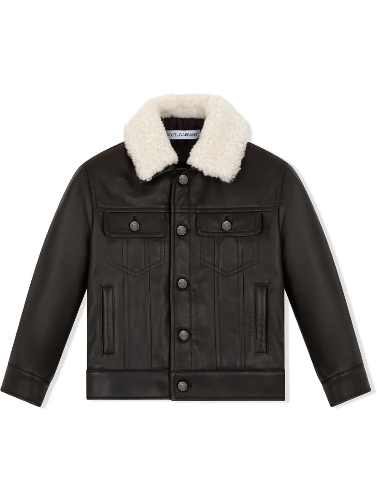 

Dolce & Gabbana Kids куртка с контрастным воротником, черный
