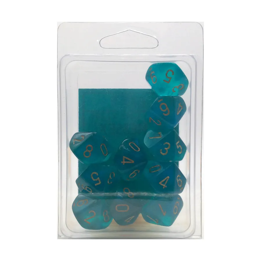 

d10 Бирюзовый с золотом (10) (2-е издание), Dice - Borealis - d10 (Chessex)
